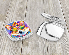 Load image into Gallery viewer, Corgi Hippie Dawg Compact Mirror – Stylish Purse Mirror with Artistic Covers