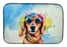 Load image into Gallery viewer, Dachshund Hippie Dawg Dish Drying Mat