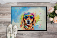 Load image into Gallery viewer, Dachshund Hippie Dawg Doormat - 24x36 Decorative Floor Mat – Indoor/Outdoor Rug with Artistic Flair