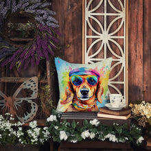 Load image into Gallery viewer, Dachshund Hippie Dawg Throw Pillow - 14x14 Decorative Pillow – Art for Your Home &amp; Patio