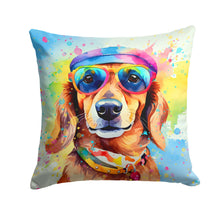 Load image into Gallery viewer, Dachshund Hippie Dawg Fabric Decorative Pillow