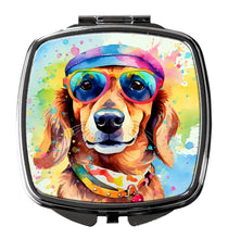 Load image into Gallery viewer, Dachshund Hippie Dawg Compact Mirror – Stylish Purse Mirror with Artistic Covers