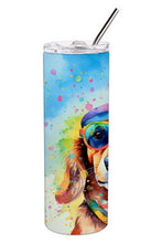 Load image into Gallery viewer, Dachshund Hippie Dawg Stainless Steel Skinny Tumbler