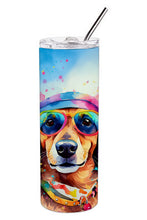 Load image into Gallery viewer, Dachshund Hippie Dawg Stainless Steel Skinny Tumbler