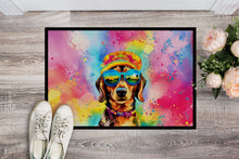 Load image into Gallery viewer, Dachshund Hippie Dawg Doormat - 24x36 Decorative Floor Mat – Indoor/Outdoor Rug with Artistic Flair