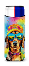 Load image into Gallery viewer, Dachshund Hippie Dawg Slim Can Huggers – Fun, Functional Drink Coolers for Every Occasion