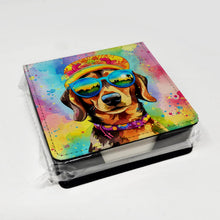 Load image into Gallery viewer, Dachshund Hippie Dawg PU Leather Note Paper Holder