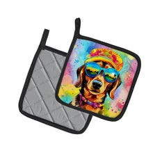 Load image into Gallery viewer, Dachshund Hippie Dawg Pot Holders - Set of 2 Decorative Kitchen Helpers | Made in the USA