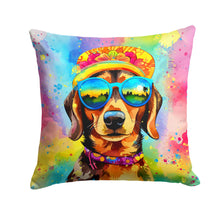 Load image into Gallery viewer, Dachshund Hippie Dawg Fabric Decorative Pillow