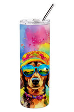 Load image into Gallery viewer, Dachshund Hippie Dawg Stainless Steel Skinny Tumbler