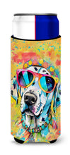 Load image into Gallery viewer, Dalmatian Hippie Dawg Slim Can Huggers – Fun, Functional Drink Coolers for Every Occasion