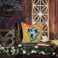 Load image into Gallery viewer, Dalmatian Hippie Dawg Throw Pillow - 14x14 Decorative Pillow – Art for Your Home &amp; Patio