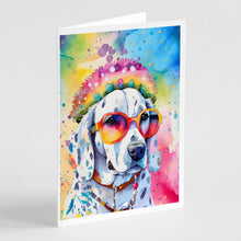 Load image into Gallery viewer, Dalmatian Hippie Dawg Greeting Cards - Blank Note Cards – 8-Pack of Artist-Designed Cards with Envelopes