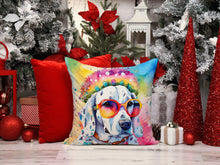 Load image into Gallery viewer, Dalmatian Hippie Dawg Throw Pillow - 14x14 Decorative Pillow – Art for Your Home &amp; Patio