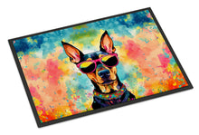 Load image into Gallery viewer, Doberman Pinscher Hippie Dawg Doormat - 24x36 Decorative Floor Mat – Indoor/Outdoor Rug with Artistic Flair