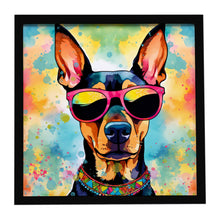 Load image into Gallery viewer, Doberman Pinscher Hippie Dawg Framed Metal Print