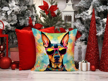 Load image into Gallery viewer, Doberman Pinscher Hippie Dawg Throw Pillow - 14x14 Decorative Pillow – Art for Your Home &amp; Patio