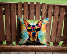 Load image into Gallery viewer, Doberman Pinscher Hippie Dawg Throw Pillow - 14x14 Decorative Pillow – Art for Your Home &amp; Patio