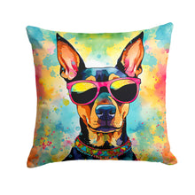 Load image into Gallery viewer, Doberman Pinscher Hippie Dawg Throw Pillow - 14x14 Decorative Pillow – Art for Your Home &amp; Patio