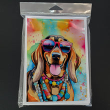 Load image into Gallery viewer, Doberman Pinscher Hippie Dawg Greeting Cards - Blank Note Cards – 8-Pack of Artist-Designed Cards with Envelopes