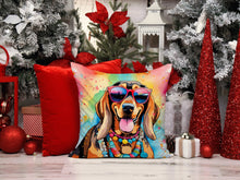 Load image into Gallery viewer, Doberman Pinscher Hippie Dawg Throw Pillow - 14x14 Decorative Pillow – Art for Your Home &amp; Patio