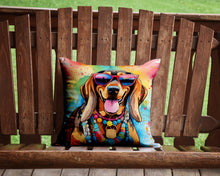 Load image into Gallery viewer, Doberman Pinscher Hippie Dawg Throw Pillow - 14x14 Decorative Pillow – Art for Your Home &amp; Patio