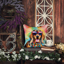 Load image into Gallery viewer, Doberman Pinscher Hippie Dawg Fabric Decorative Pillow