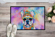 Load image into Gallery viewer, French Bulldog Hippie Dawg Doormat - 24x36 Decorative Floor Mat – Indoor/Outdoor Rug with Artistic Flair