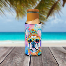 Load image into Gallery viewer, French Bulldog Hippie Dawg Slim Can Huggers – Fun, Functional Drink Coolers for Every Occasion