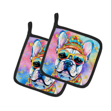 Load image into Gallery viewer, French Bulldog Hippie Dawg Pot Holders - Set of 2 Decorative Kitchen Helpers | Made in the USA
