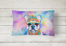 Load image into Gallery viewer, French Bulldog Hippie Dawg Fabric Decorative Pillow