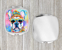 Load image into Gallery viewer, French Bulldog Hippie Dawg Compact Mirror – Stylish Purse Mirror with Artistic Covers