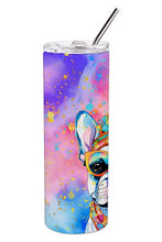 Load image into Gallery viewer, French Bulldog Hippie Dawg Stainless Steel Skinny Tumbler