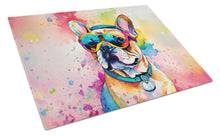 Load image into Gallery viewer, French Bulldog Hippie Dawg Glass Cutting Boards – Durable, Decorative Kitchen Art Large