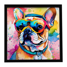 Load image into Gallery viewer, French Bulldog Hippie Dawg Framed Metal Print