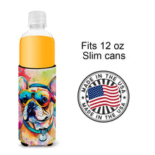 Load image into Gallery viewer, French Bulldog Hippie Dawg Slim Can Huggers – Fun, Functional Drink Coolers for Every Occasion