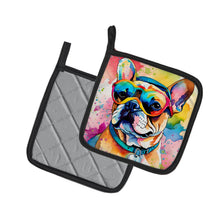Load image into Gallery viewer, French Bulldog Hippie Dawg Pot Holders - Set of 2 Decorative Kitchen Helpers | Made in the USA