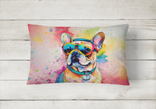 Load image into Gallery viewer, French Bulldog Hippie Dawg Fabric Decorative Pillow