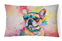 Load image into Gallery viewer, French Bulldog Hippie Dawg Fabric Decorative Pillow