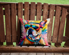 Load image into Gallery viewer, French Bulldog Hippie Dawg Throw Pillow - 14x14 Decorative Pillow – Art for Your Home &amp; Patio