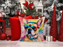 Load image into Gallery viewer, French Bulldog Hippie Dawg Fabric Decorative Pillow