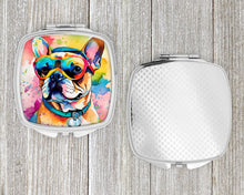 Load image into Gallery viewer, French Bulldog Hippie Dawg Compact Mirror – Stylish Purse Mirror with Artistic Covers
