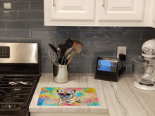 Load image into Gallery viewer, French Bulldog Hippie Dawg Glass Cutting Boards – Durable, Decorative Kitchen Art Large