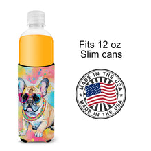 Load image into Gallery viewer, French Bulldog Hippie Dawg Slim Can Huggers – Fun, Functional Drink Coolers for Every Occasion