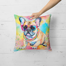 Load image into Gallery viewer, French Bulldog Hippie Dawg Fabric Decorative Pillow