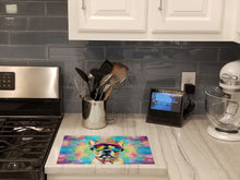 Load image into Gallery viewer, French Bulldog Hippie Dawg Glass Cutting Boards – Durable, Decorative Kitchen Art Large