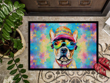Load image into Gallery viewer, French Bulldog Hippie Dawg Doormat - 18X27 Indoor / Outdoor Rug | Made in USA