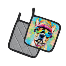 Load image into Gallery viewer, French Bulldog Hippie Dawg Pot Holders - Set of 2 Decorative Kitchen Helpers | Made in the USA