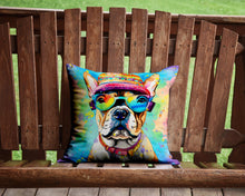 Load image into Gallery viewer, French Bulldog Hippie Dawg Throw Pillow - 14x14 Decorative Pillow – Art for Your Home &amp; Patio