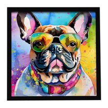 Load image into Gallery viewer, French Bulldog Hippie Dawg Framed Metal Print